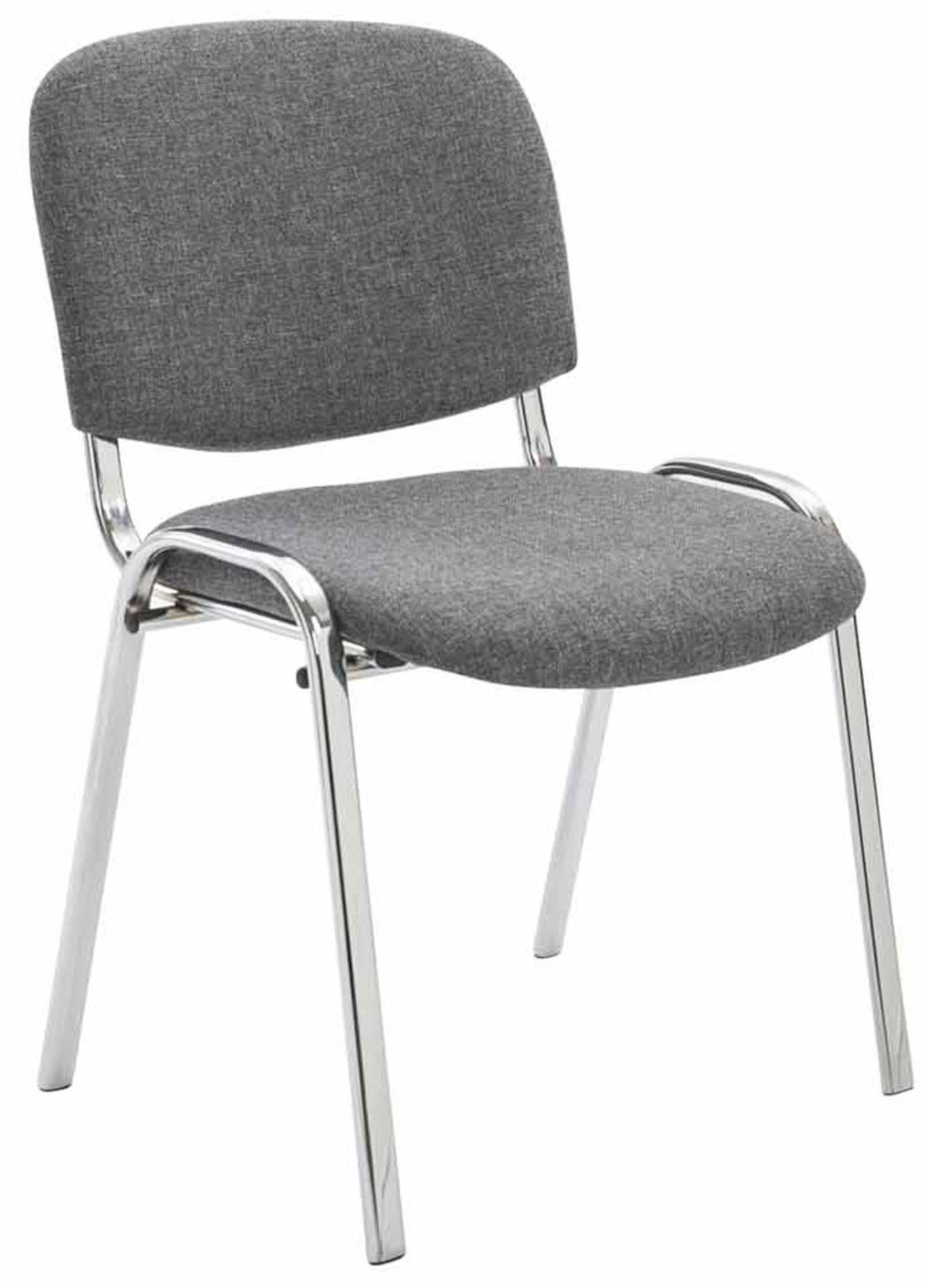 CLP 4er Set Stühle Ken Chrom Stoff I Gepolsterte Sitzfläche