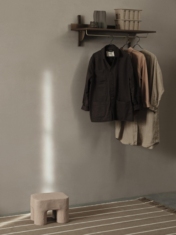 Ferm Living Sector Rack wandkapstok Oak/Brass