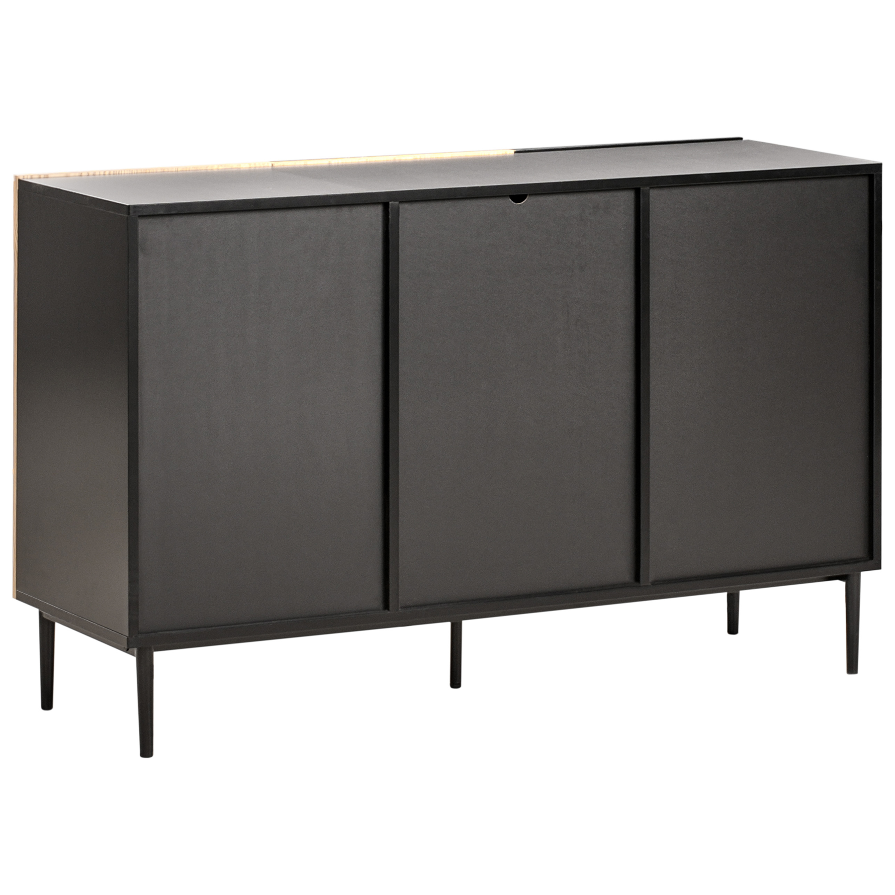 Beliani - BLYTHE - Sideboard 3-deurs - Zwart|Bruin - MDF