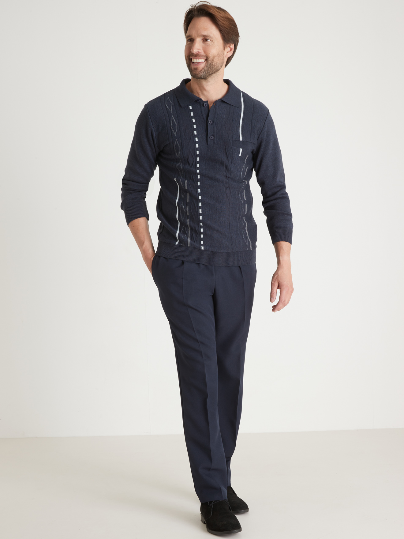 Pull col pol motifs jacquard 30% laine