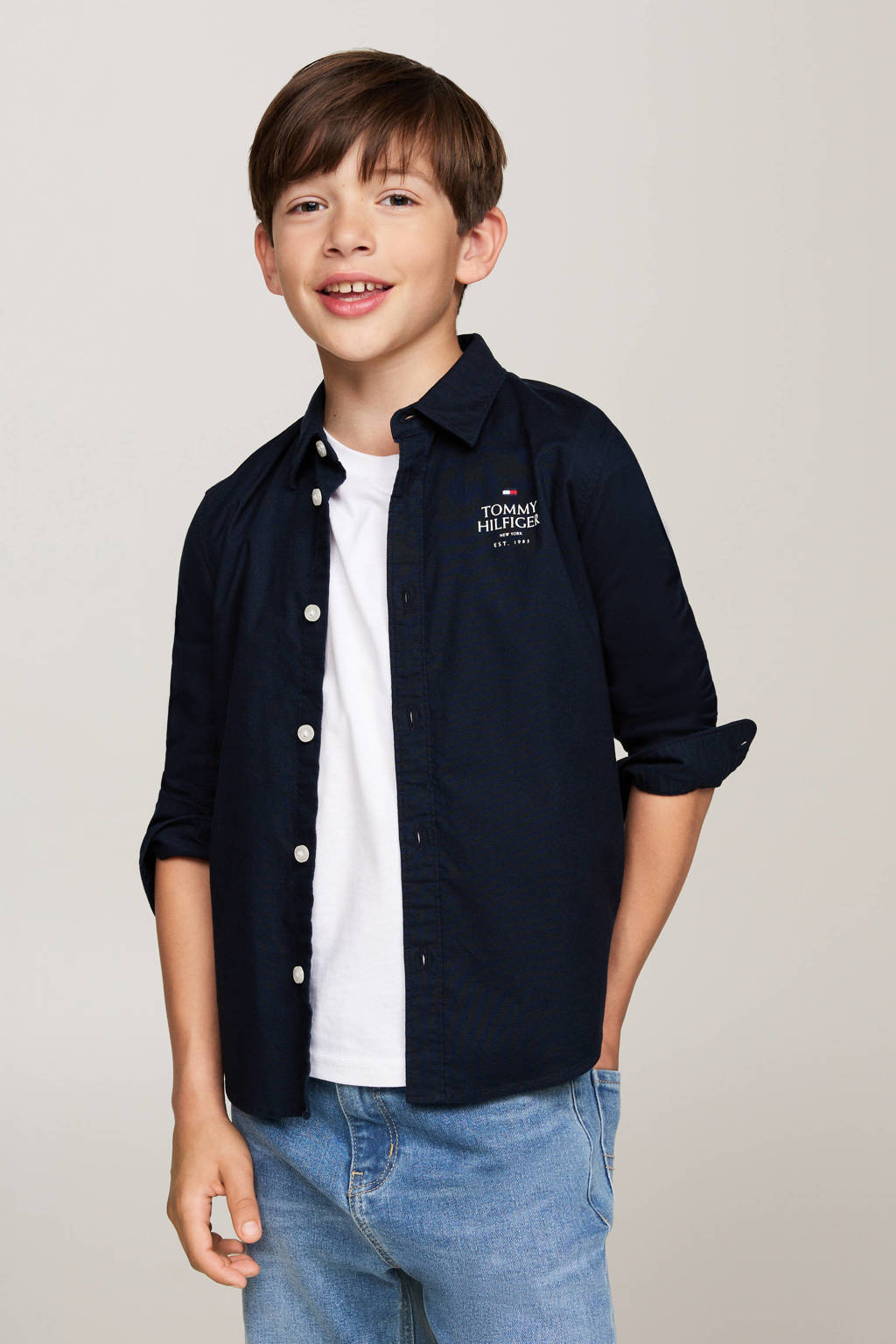 Tommy Hilfiger overhemd met logo donkerblauw