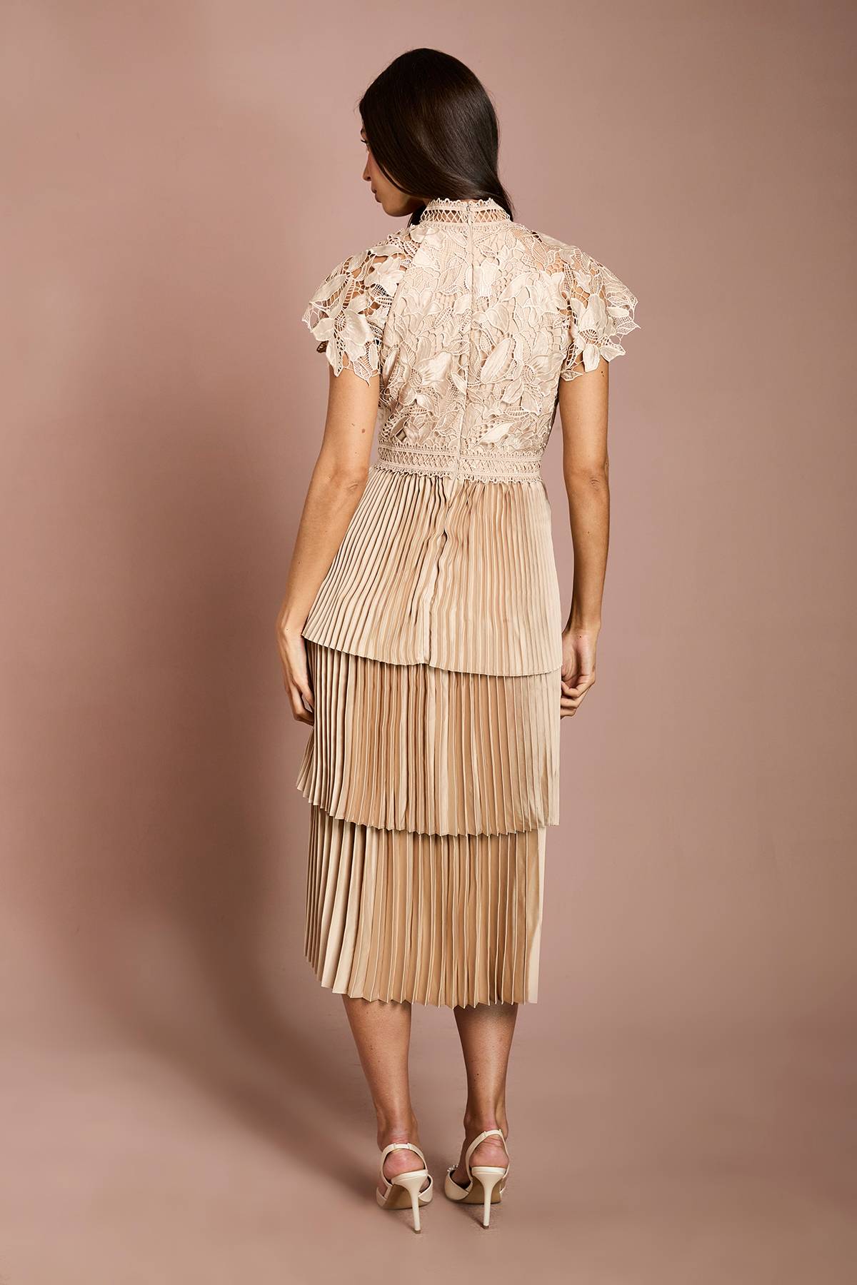 Coast Robe Étagée en Dentelle Satinée