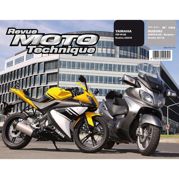 Etai - RMT 154.1 SUZUKI AN650 BURGMAN (2007 à 2009) et YAMAHA YZF-R125 (2008 à 2009)