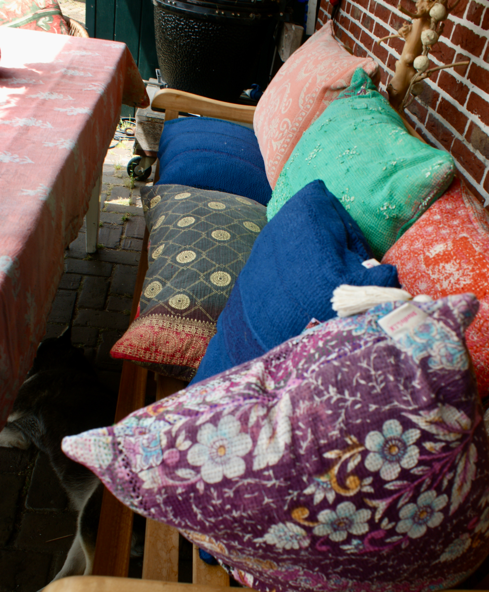 Kussen Kantha vintage 40x60 cm indigo
