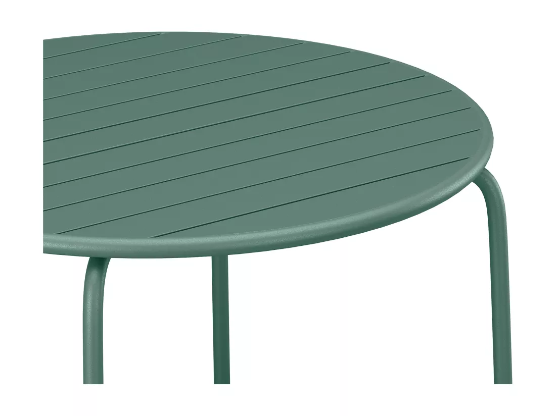 Table ronde de jardin D.130 cm en métal - Vert amande - MIRMANDE de MYLIA