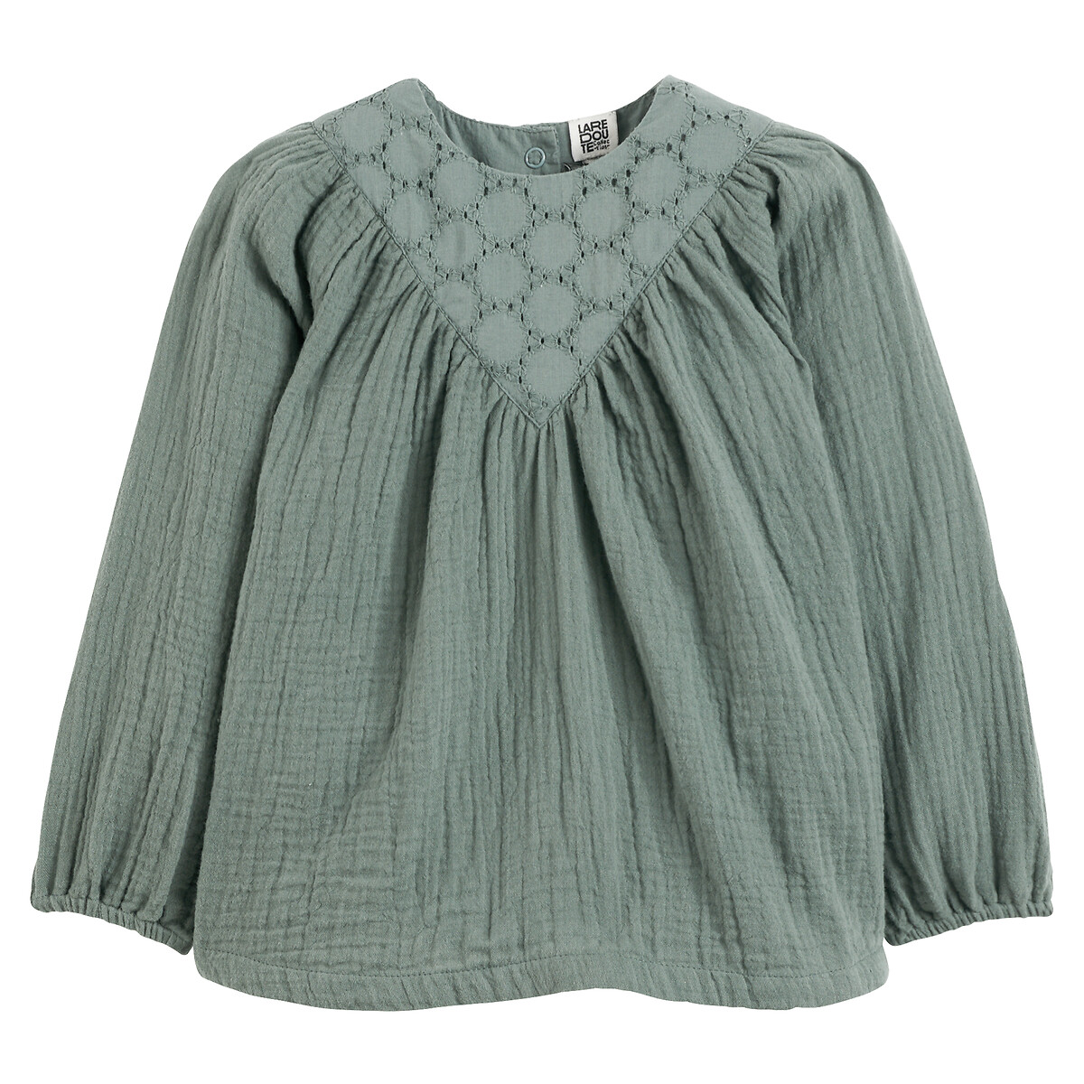 COLEÇÃO LA REDOUTE<br>Blusa em renda dupla tetra e renda inglesa
