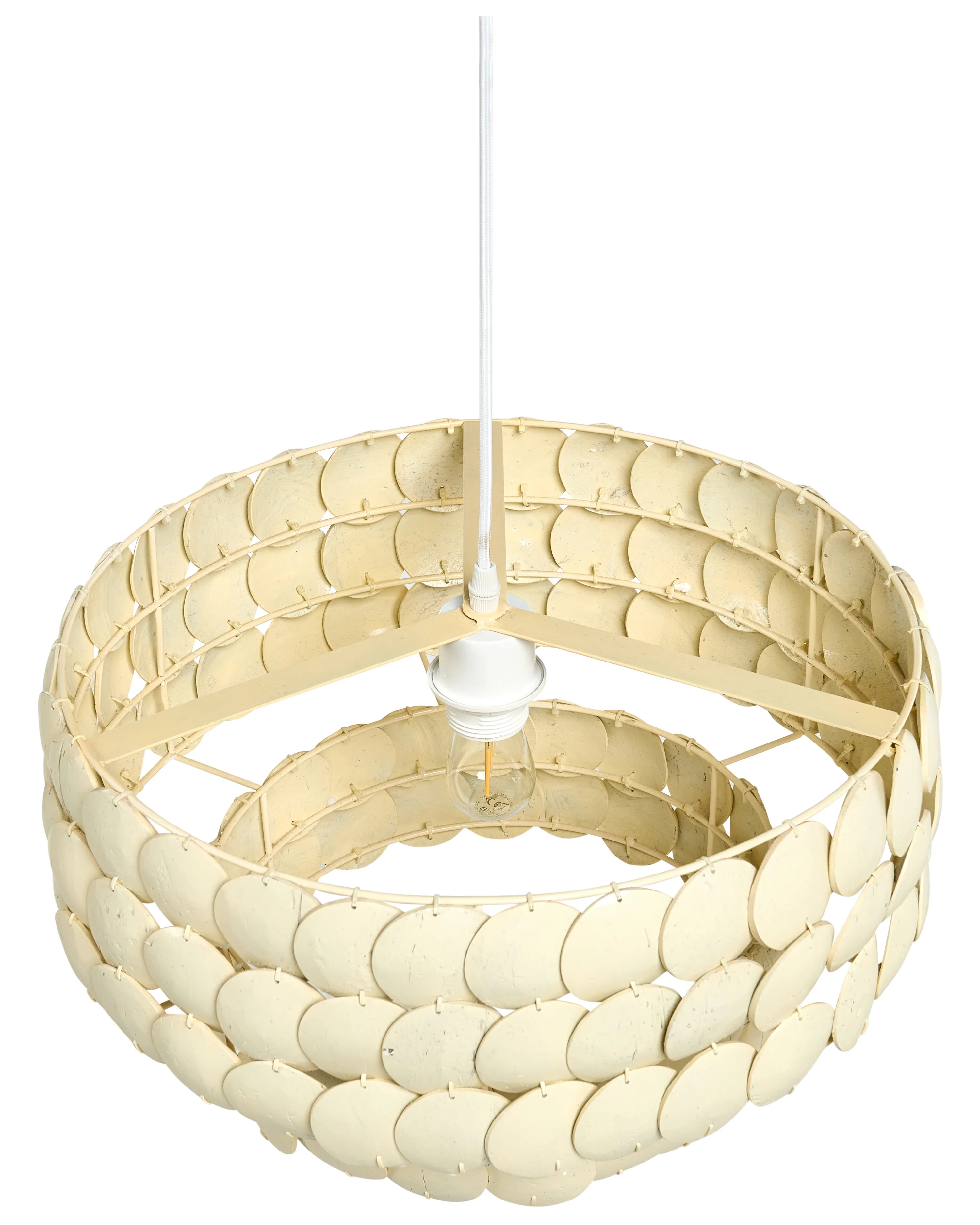 Kroonluchter KOTMALE Kokosnootschaal Lichtbeige