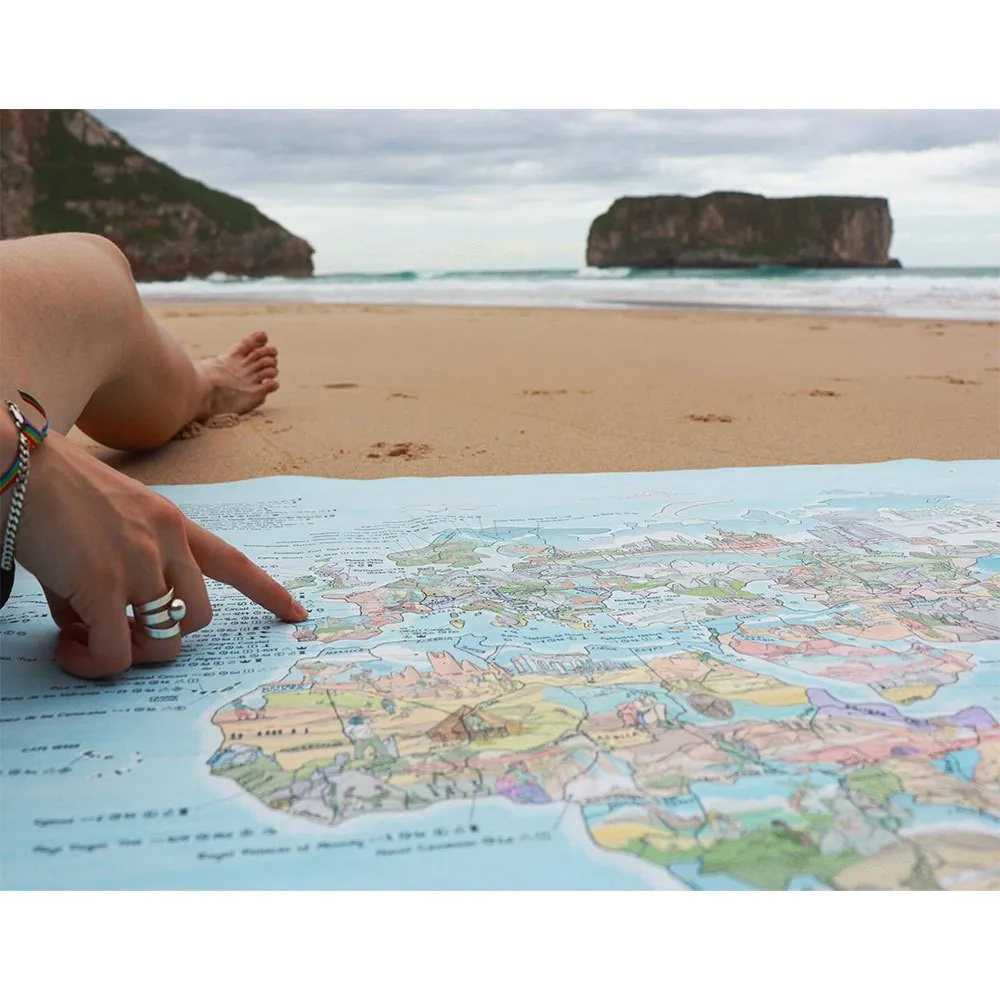 Awesome maps Wanderkarte Die besten Wanderwege der Welt handtuch