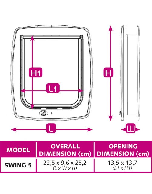Ferplast Dierenluik Swing Wit - Kattenluik