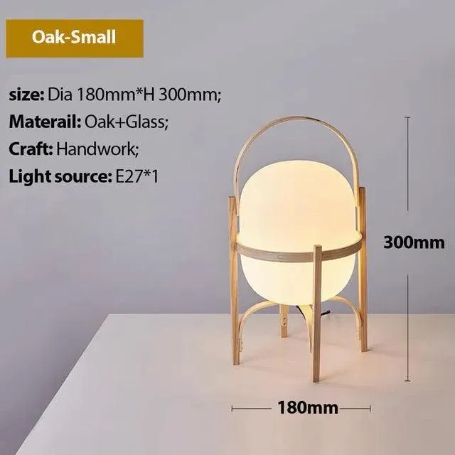 Modern Japanese Lantern Style Wooden Table Lamp | Solid Design LED Desk Floor Lamp Light
