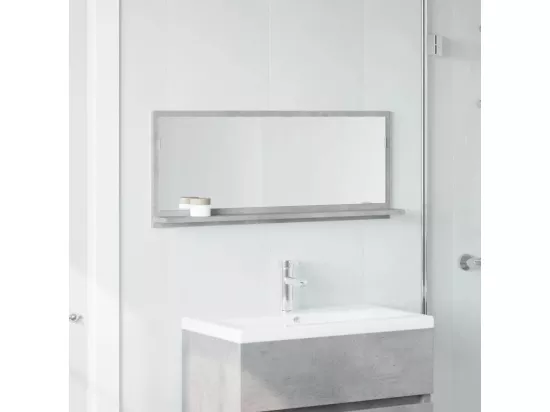 Armoire à miroir de salle de bain gris béton bois d'ingénierie