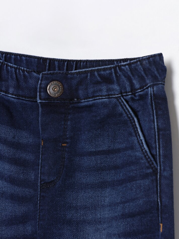 Calça jeans jogger confortável - Índigo