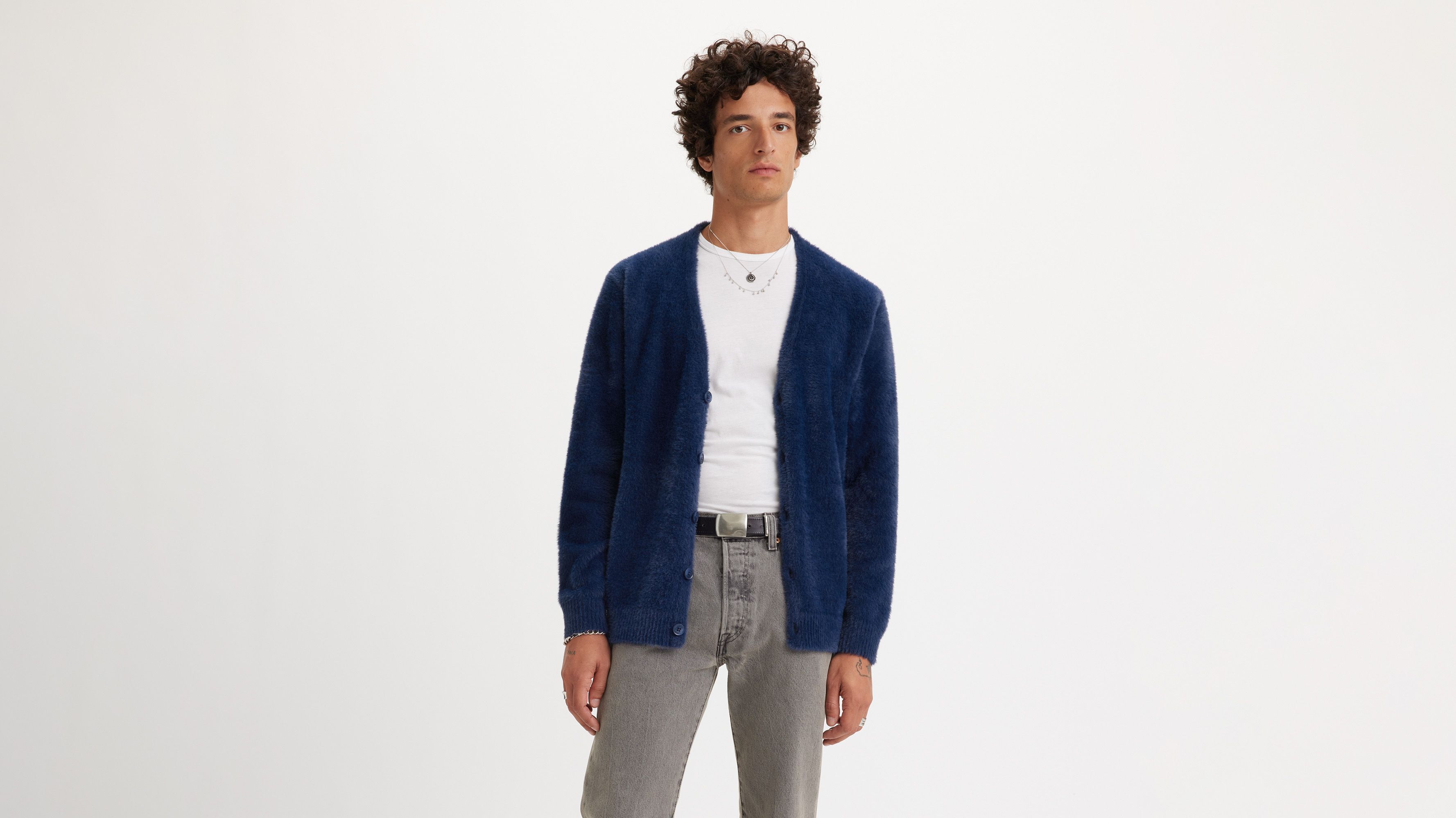 Cardigan en maille Fluffy - Naval Academy - Bleu