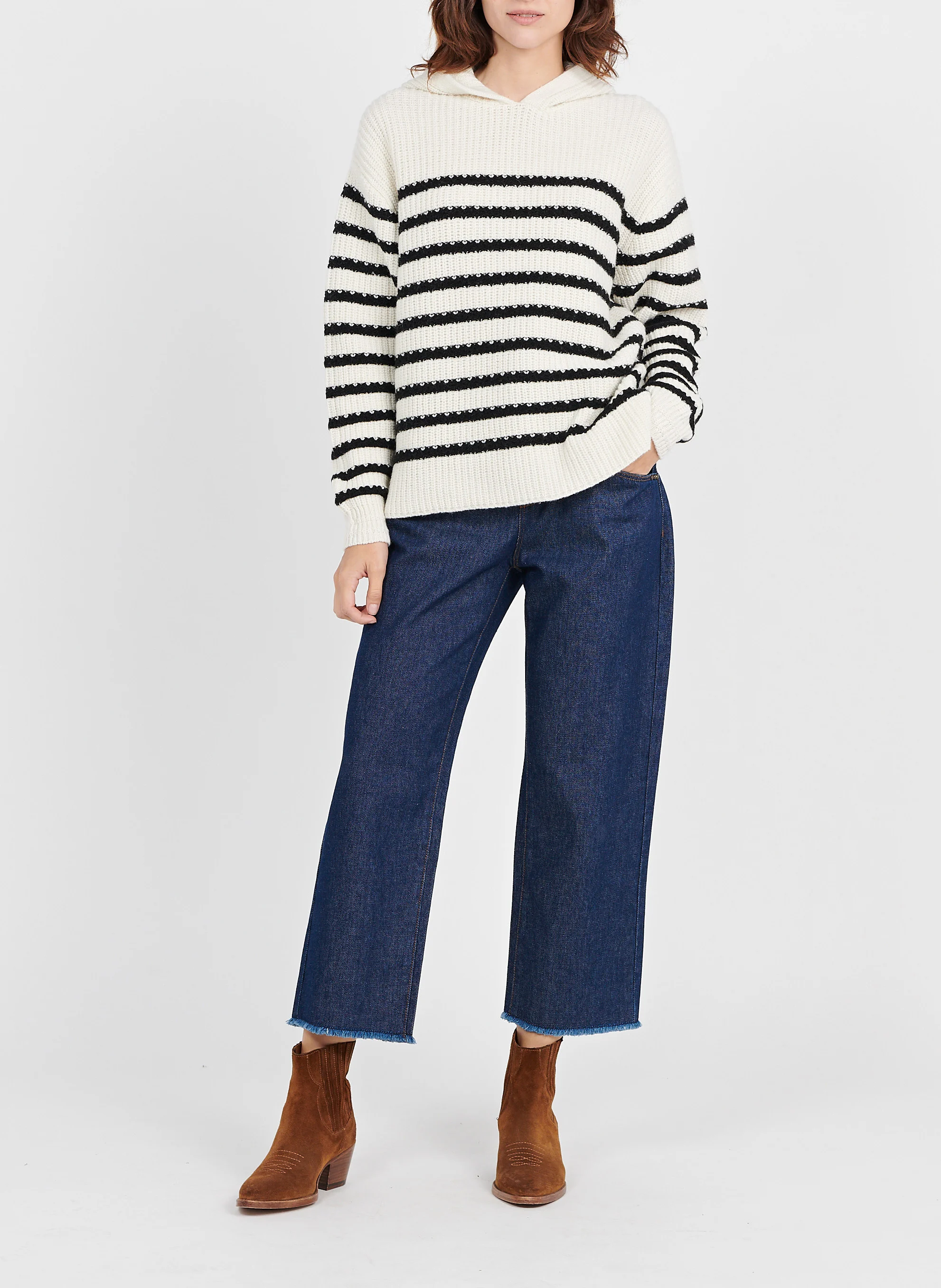 Jean droit cropped | Bleu
