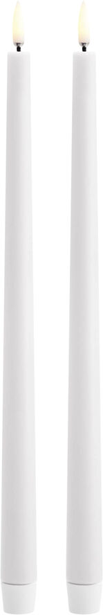 Uyuni LED taper candle, Nordic white, Smooth, 2,3x32 cm / 2-pack White