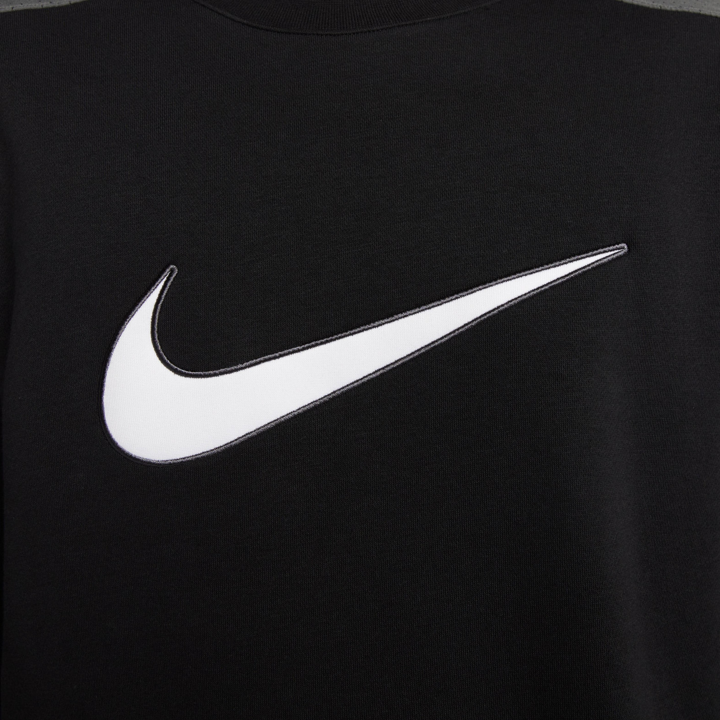 Nike Sportswear Fleece Crew Sweater Zwart Wit Grijs