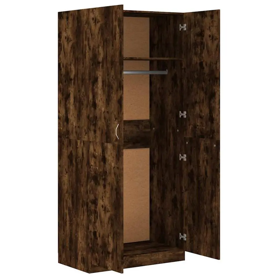vidaXL - Kledingkast - Bruin - Bewerkt hout