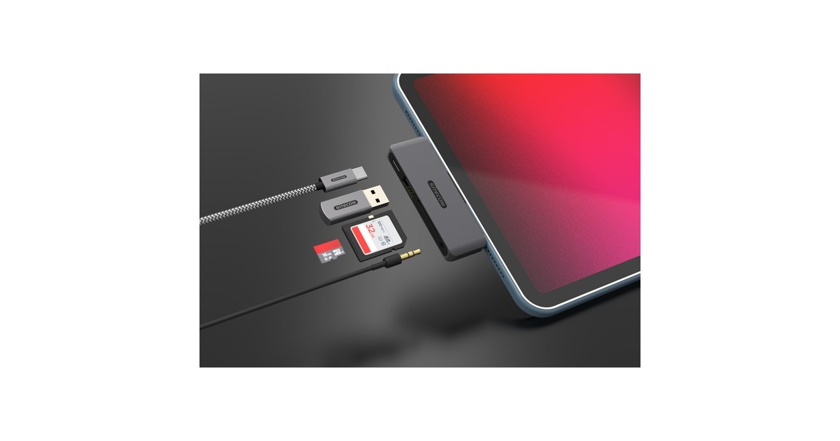 Sitecom5-in-1 iPad Multiport usb-hub  (Grijs)