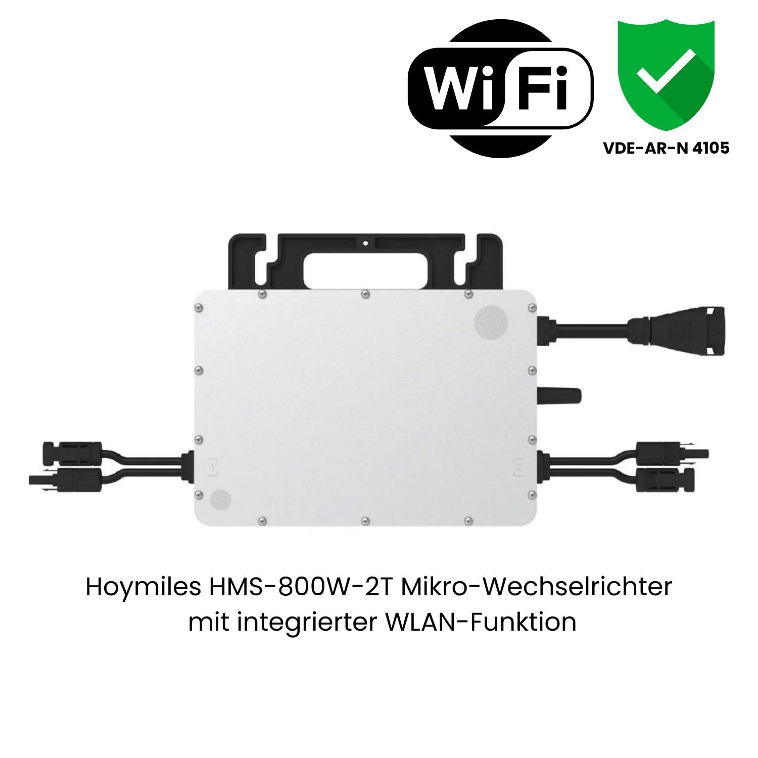 2000W Balkonkraftwerk XL Komplettset – 800W Wechselrichter, 4×500W bifaziale Solarmodule, 5 m Kabel, Steckdose – Solaranlage Balkon ohne Halterung