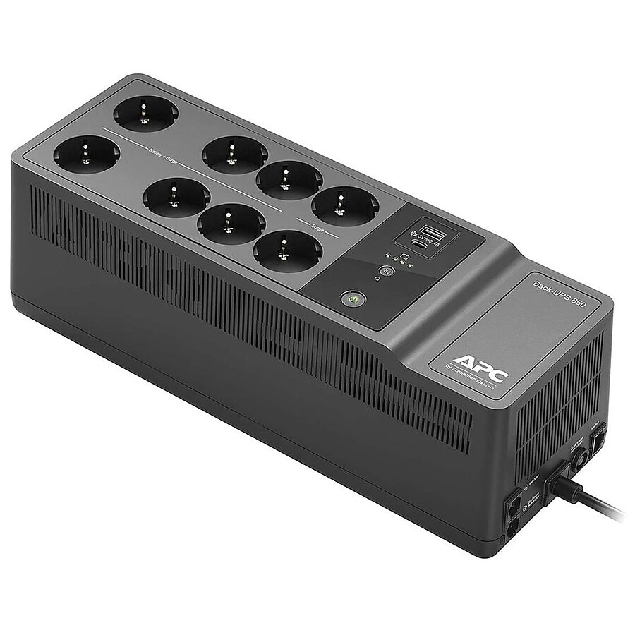 Onduleur avec batterie de secours 850VA - 8 prises - 2 ports USB-A et USB-C