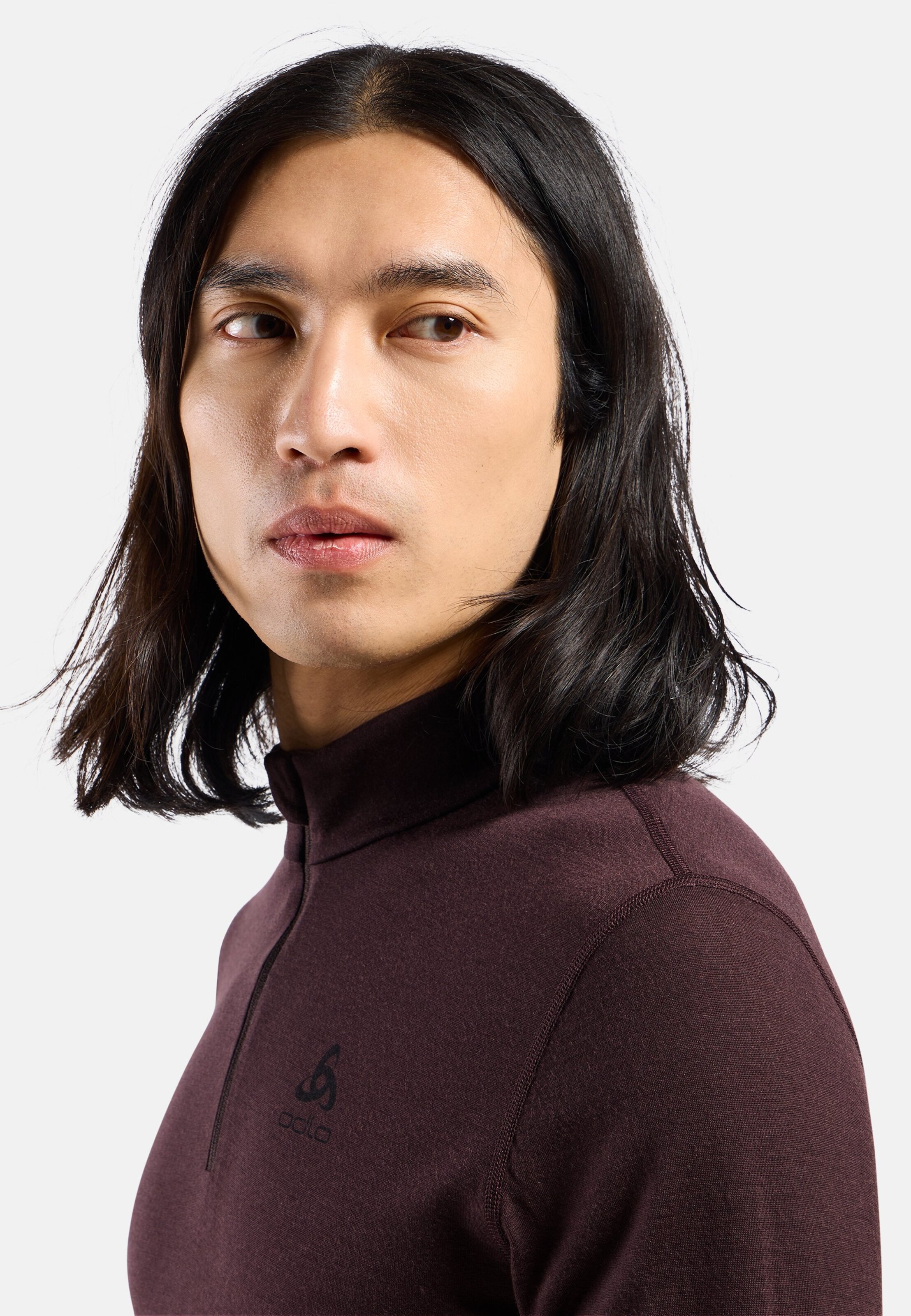 Natural Merino 200 Base Layer Half Zip in fudge