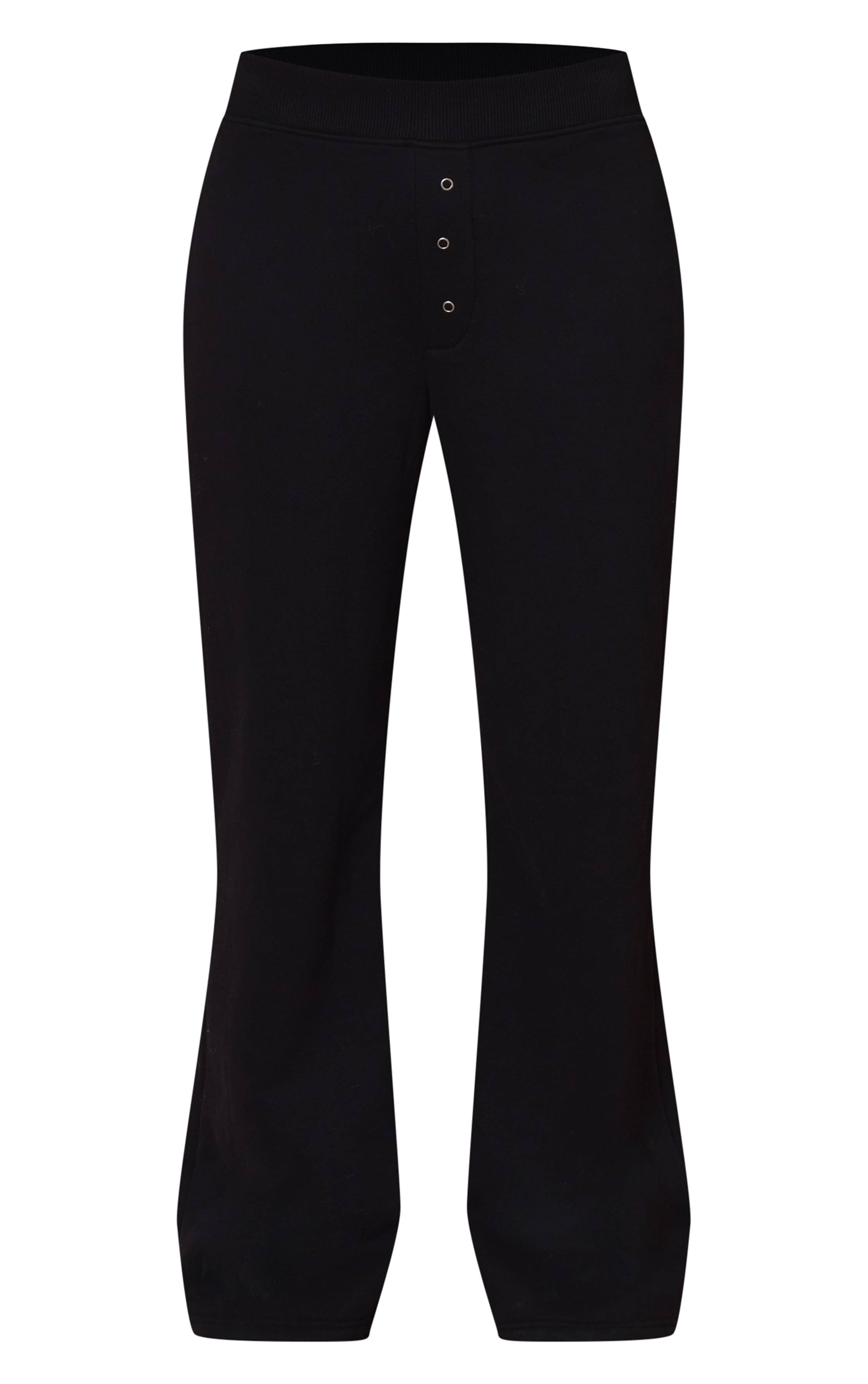 Noir Joggers Taille Haute Coupe Droite
