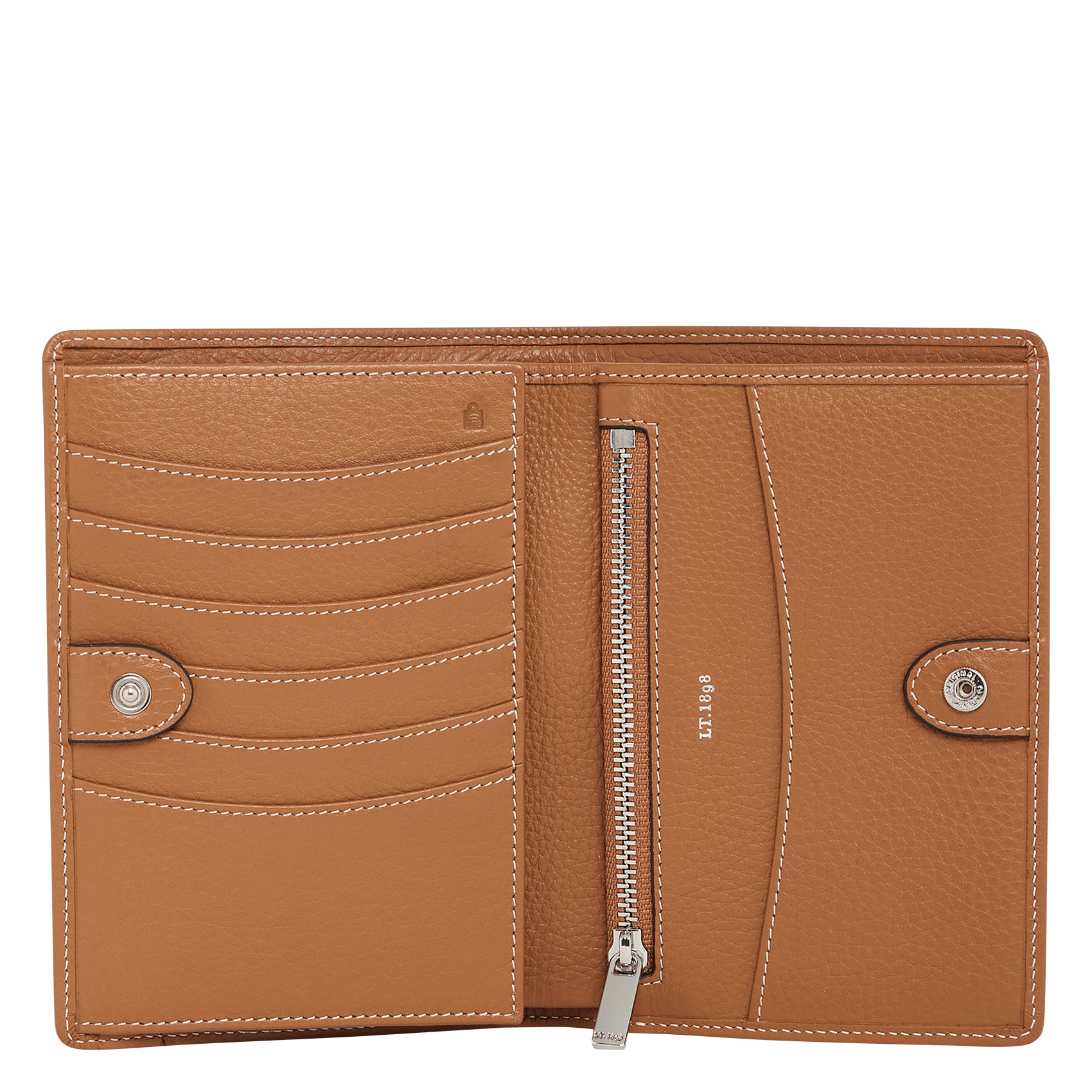 ROMY - Portefeuille moyen en cuir grainé| Marron