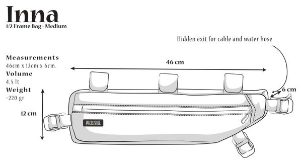 Sacoche de Cadre Pack2Ride Inna Medium 4.5L Noir