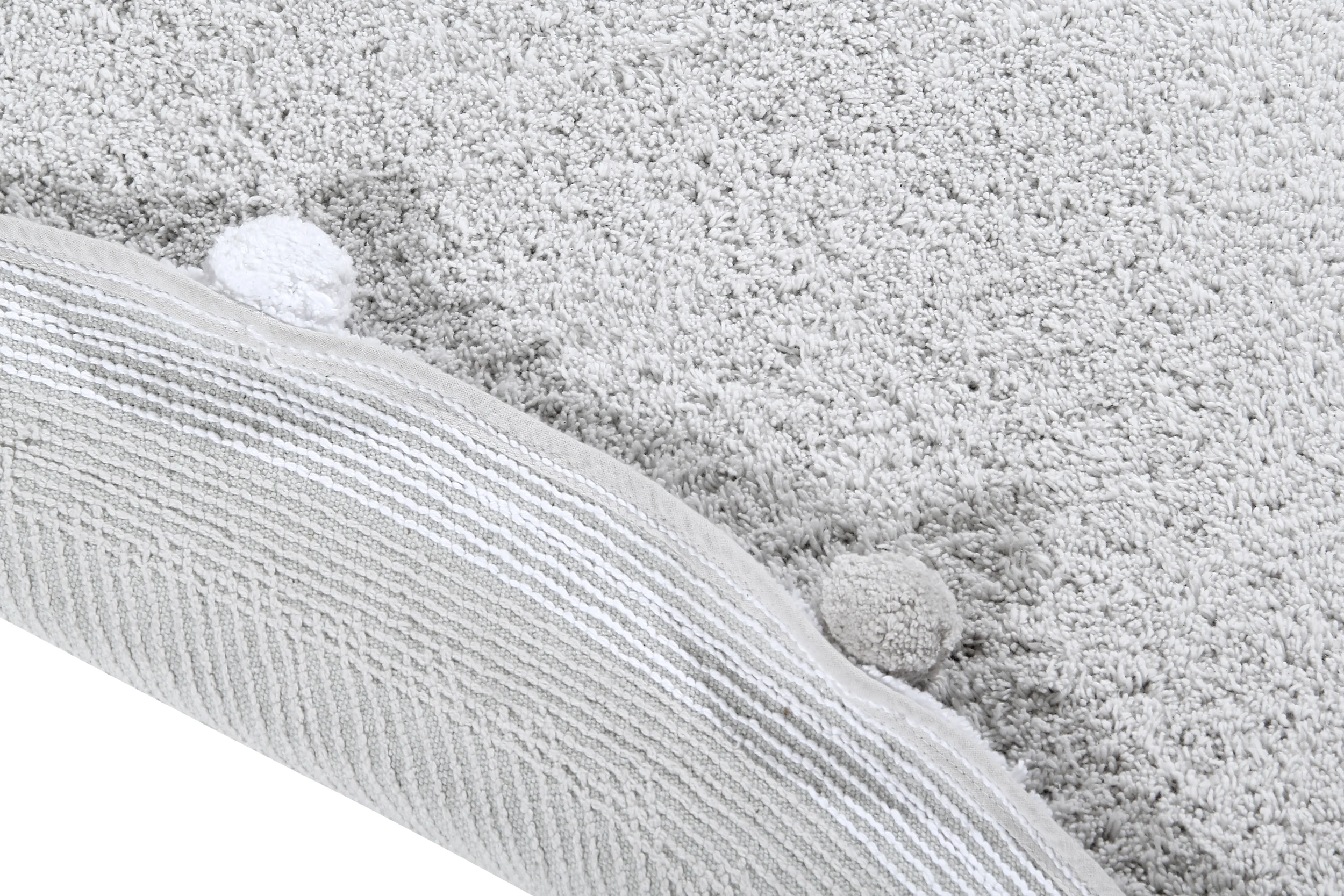PÉTILLANT - Tapis rond lavable en coton | Gris