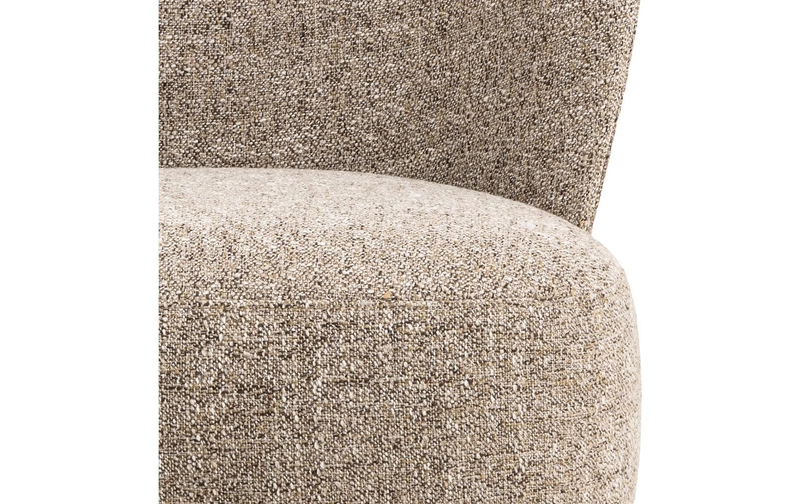 Sessel Elmont Eiche/Stahl, Beige<br>Eleganter Loungesessel mit weichen Rundungen