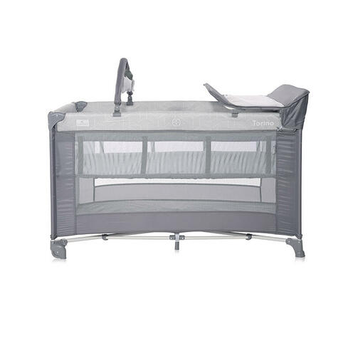 Lit parapluie TORINO 2 hauteurs Gris + accessoires - LORELLI