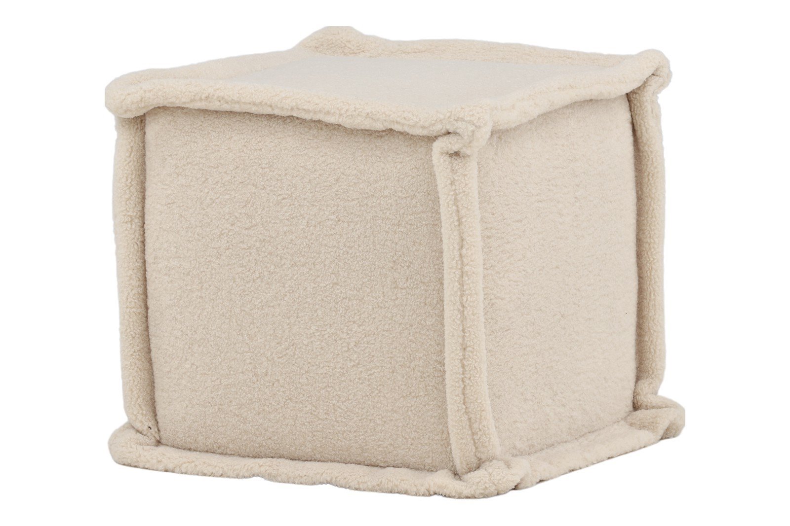 Castine puff Hvit teddystoff
