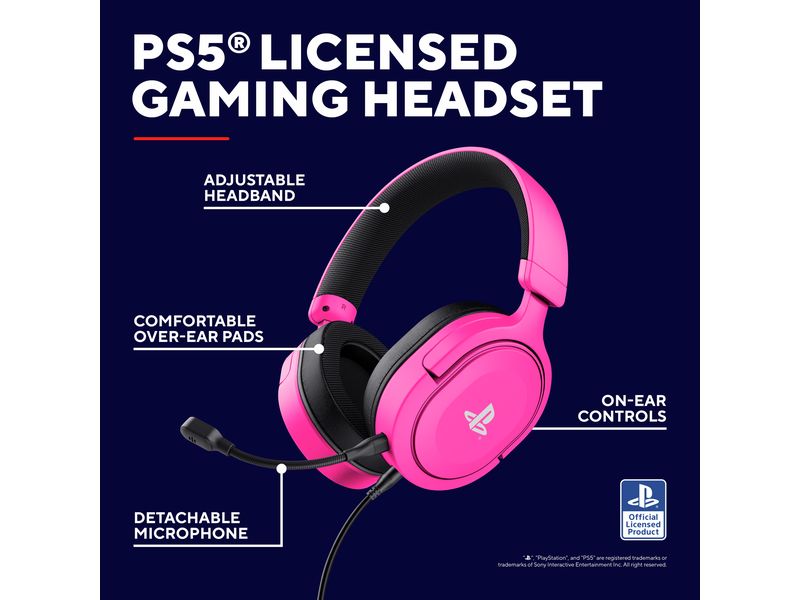 Trust Headset GXT498P Forta Pink/Schwarz Gaming-Headset für die Playstation 5