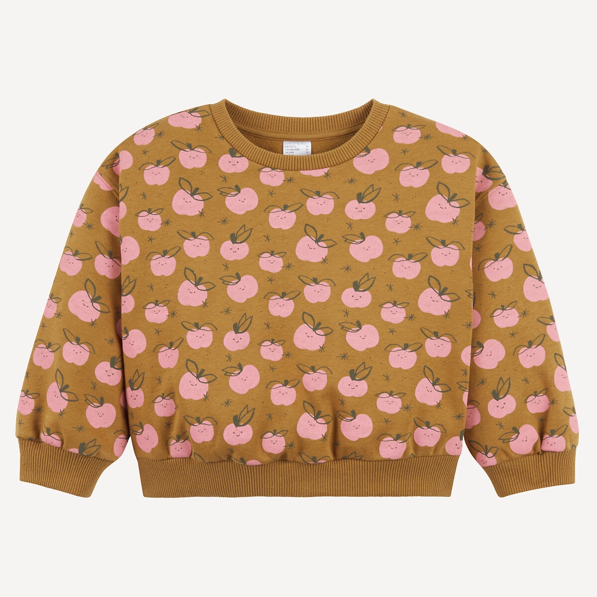 COLEÇÃO LA REDOUTE<br>Suéter de gola redonda em fleece com estampa de maçãs