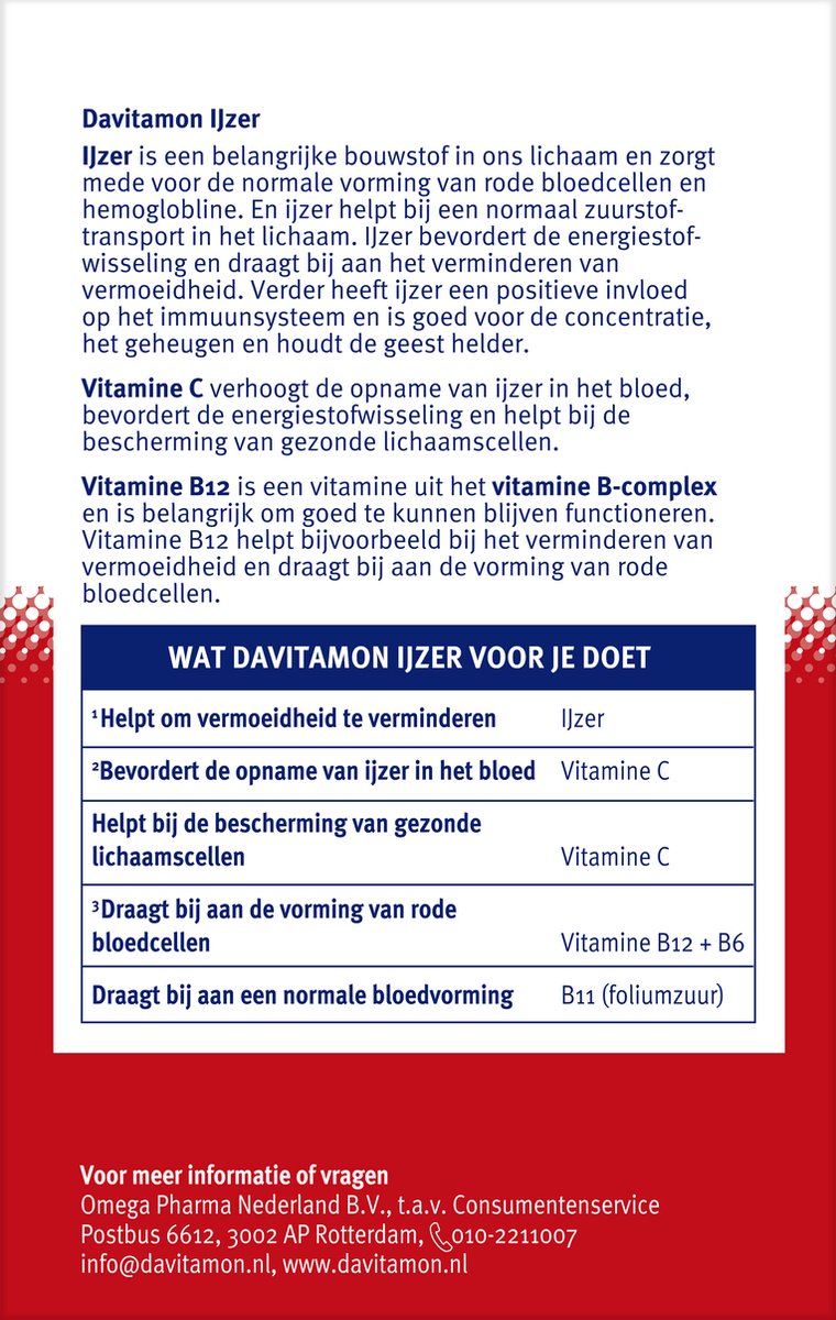 Davitamon IJzer met B12 (33 stuks)