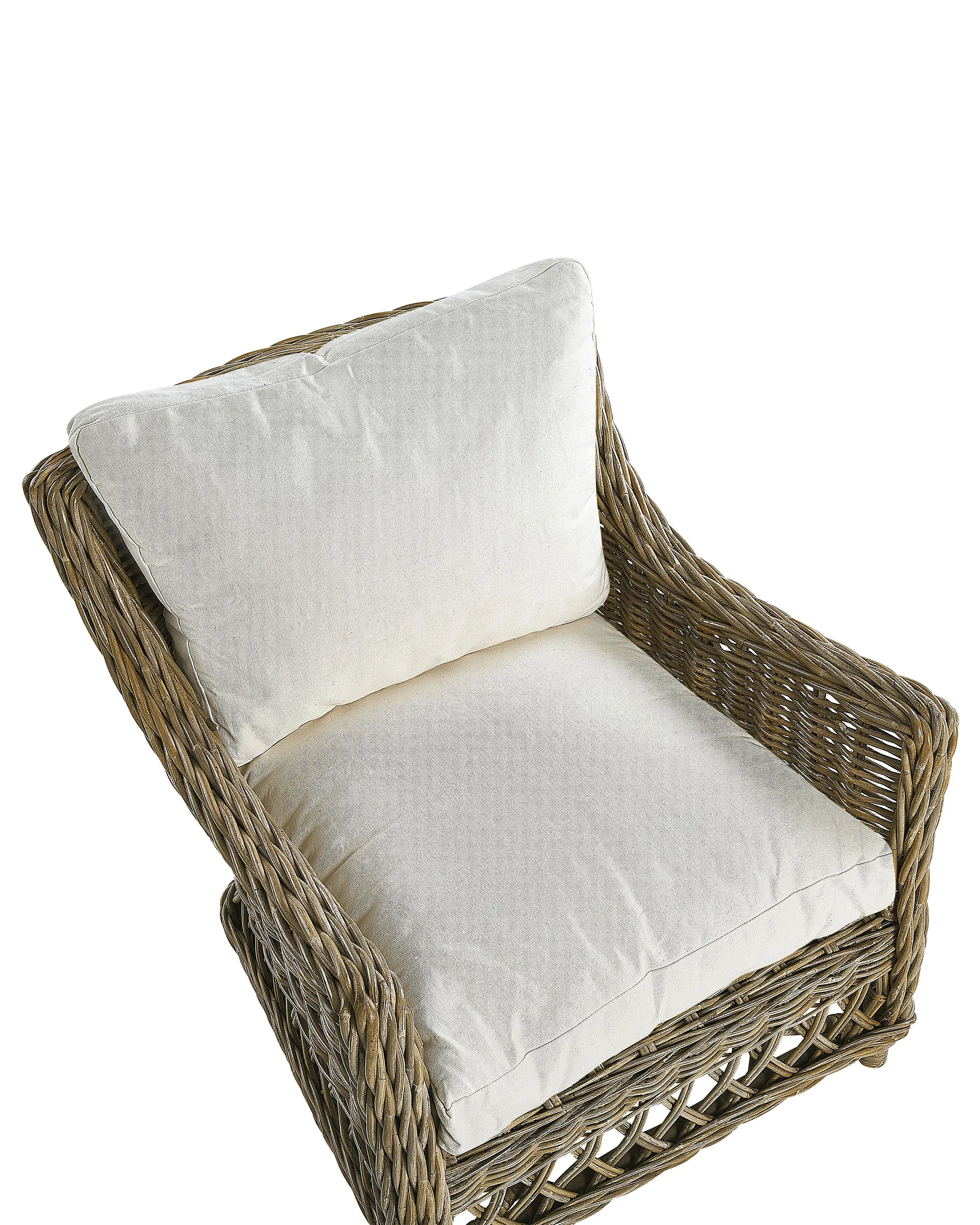 Set van 2 tuinstoelen met kussens RIBOLLA met voetenbank Rotan Natuurlijk