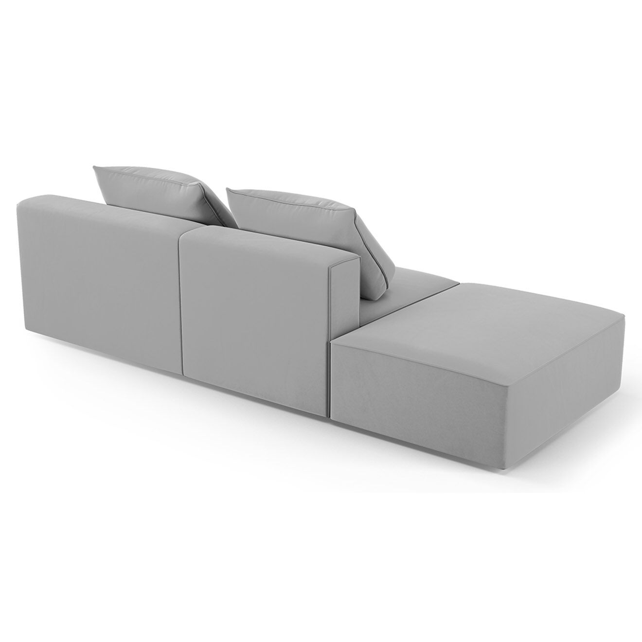 Mazzini Sofas Canapé Gauche en Velours Ivy 4 Places gris clair - 265x105x89 cm