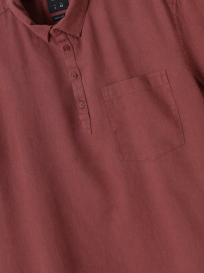 Camisa polo com bolso - Bordô