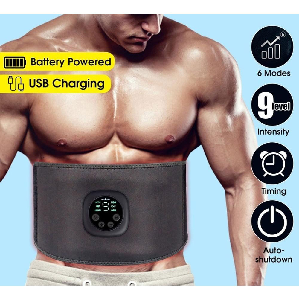 EMS Fitness Gürtel Vibrations Massagegerät - Schwarz