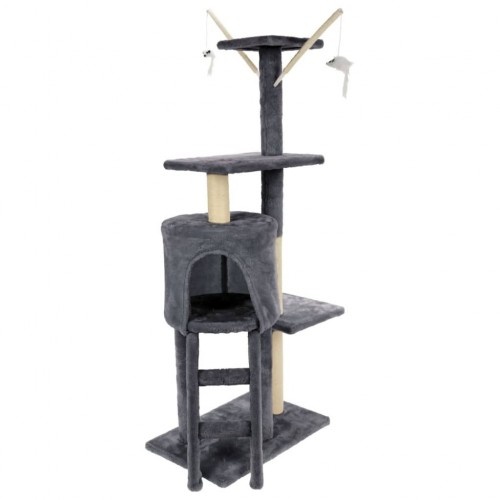 Poste arranhador de sisal cinza da Pets Collection para gatos.