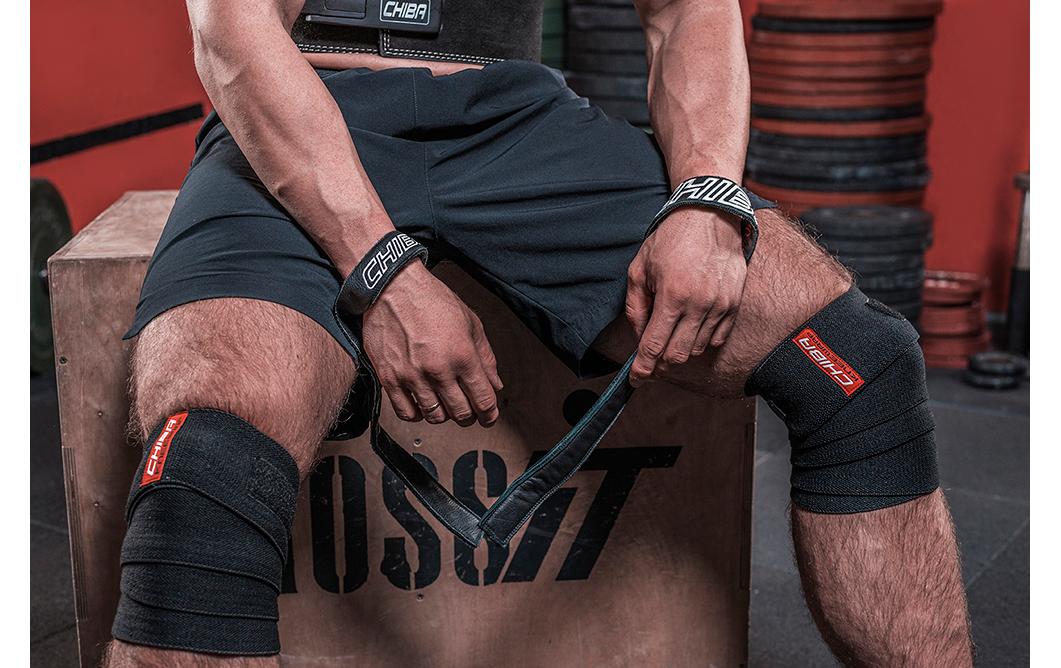 Kniebandage Black Line One SizeFitness Bandage für Damen und Herren