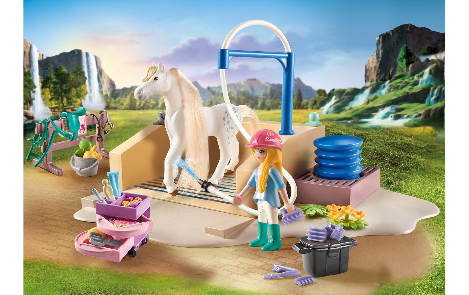 Playmobil® Spielbausteine »Horses of Waterfall Isabella & Lioness mit Waschplatz 71354«