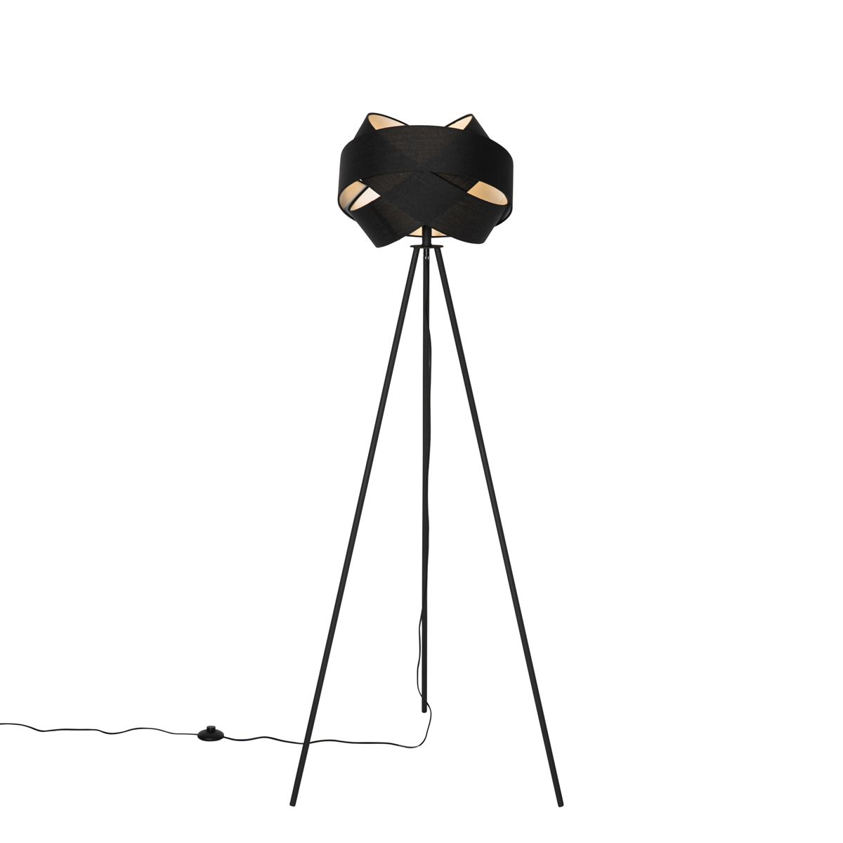 Moderne vloerlamp zwart - Cloth