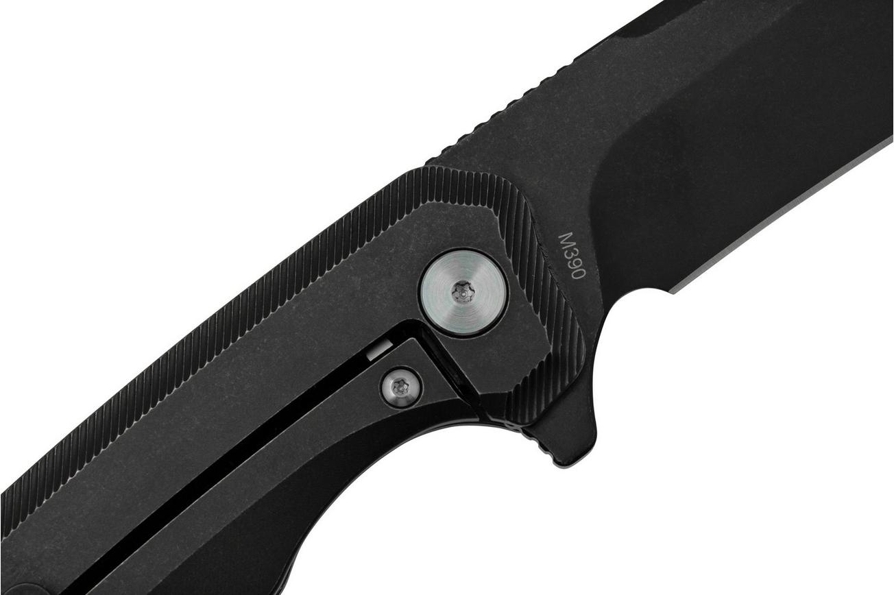 QSP Knife Woodpecker QS116-D2II Blackwashed, Black Titanium, zakmes