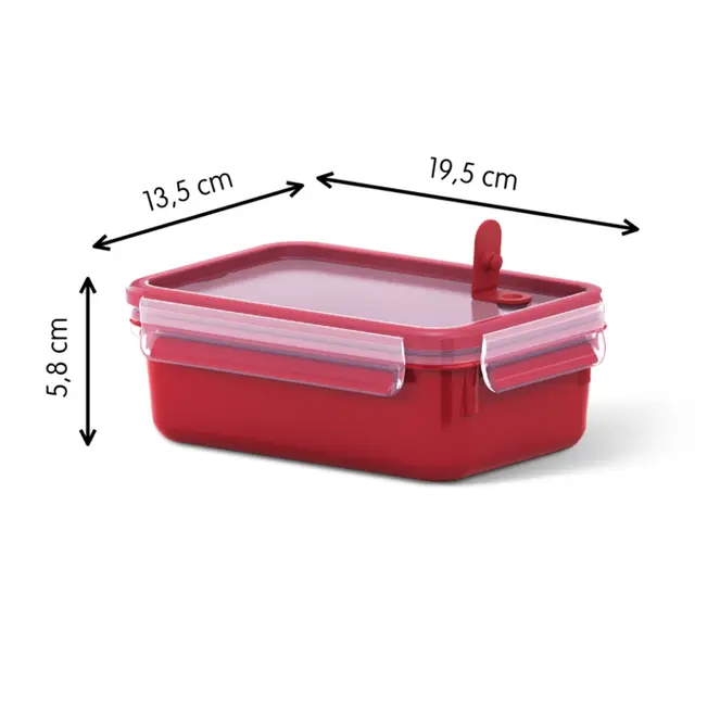 Clip micro boîte rect. 0.8l rouge