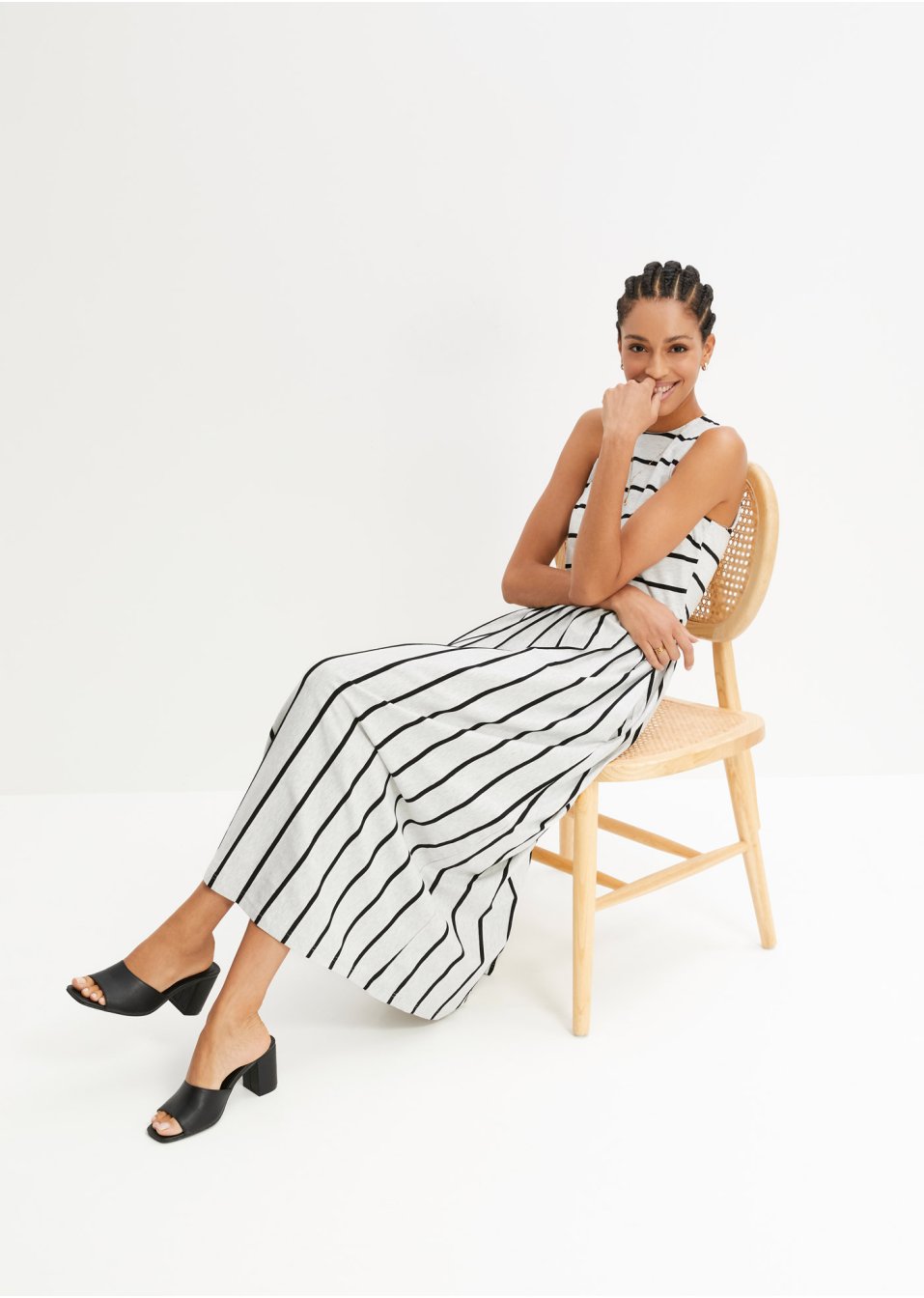 Robe longue, rayée