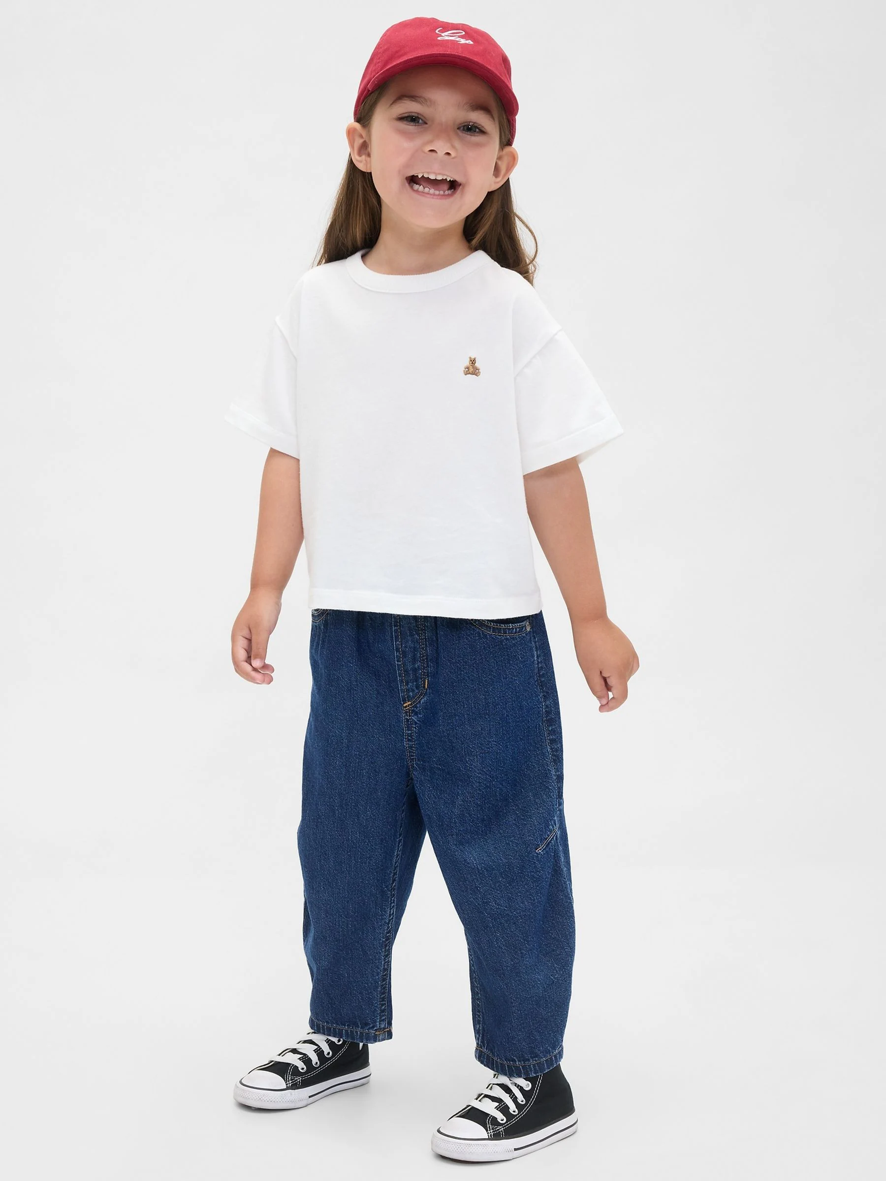 Blauw - Gap pull-on barrel jeans (6mnd-5jr)