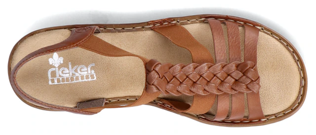 Rieker Riemchensandale  , Sommerschuh, Sandalette, Keilabsatz, mit Stretchbänder