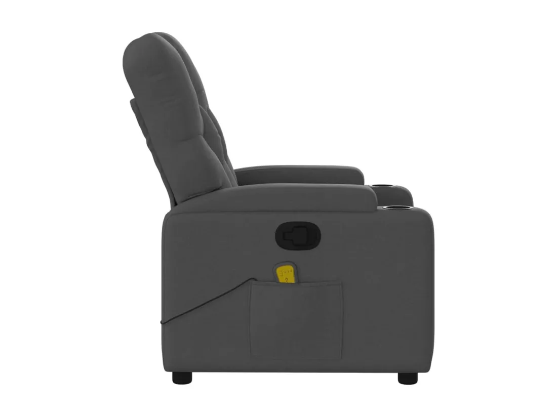 Fauteuil massant inclinable Gris foncé Tissu