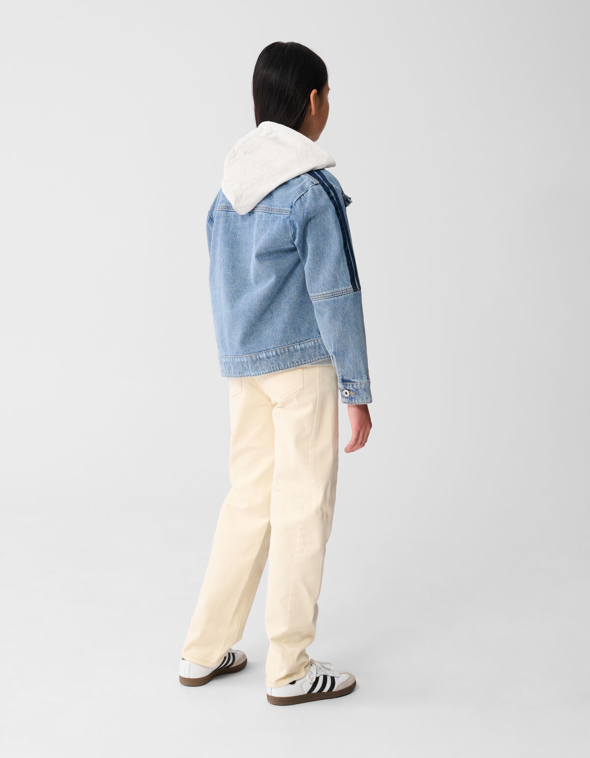 Sporty Denim Jack Blauw
